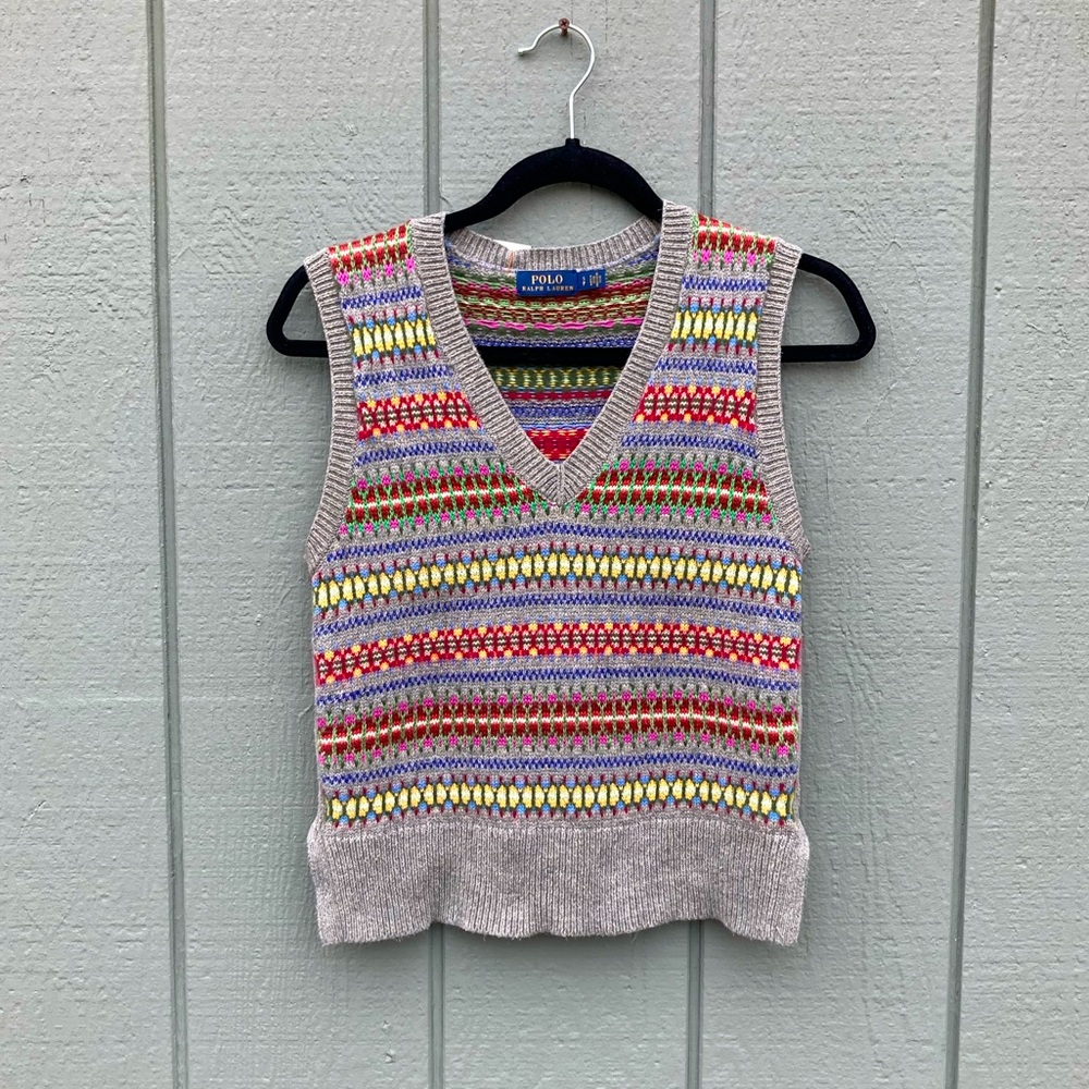 Polo Ralph Lauren cotton silk cashmere knit sweater vest